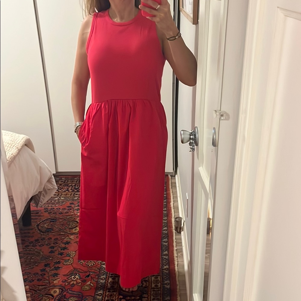 J. Crew Factory Orange Red Halter Sundress Maxi